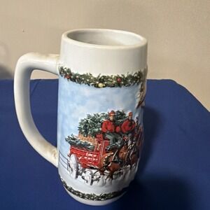 2009 BUDWEISER ANHEUSER-BUSCH HOLIDAY BEER STEIN 7" TALL CS699 T1